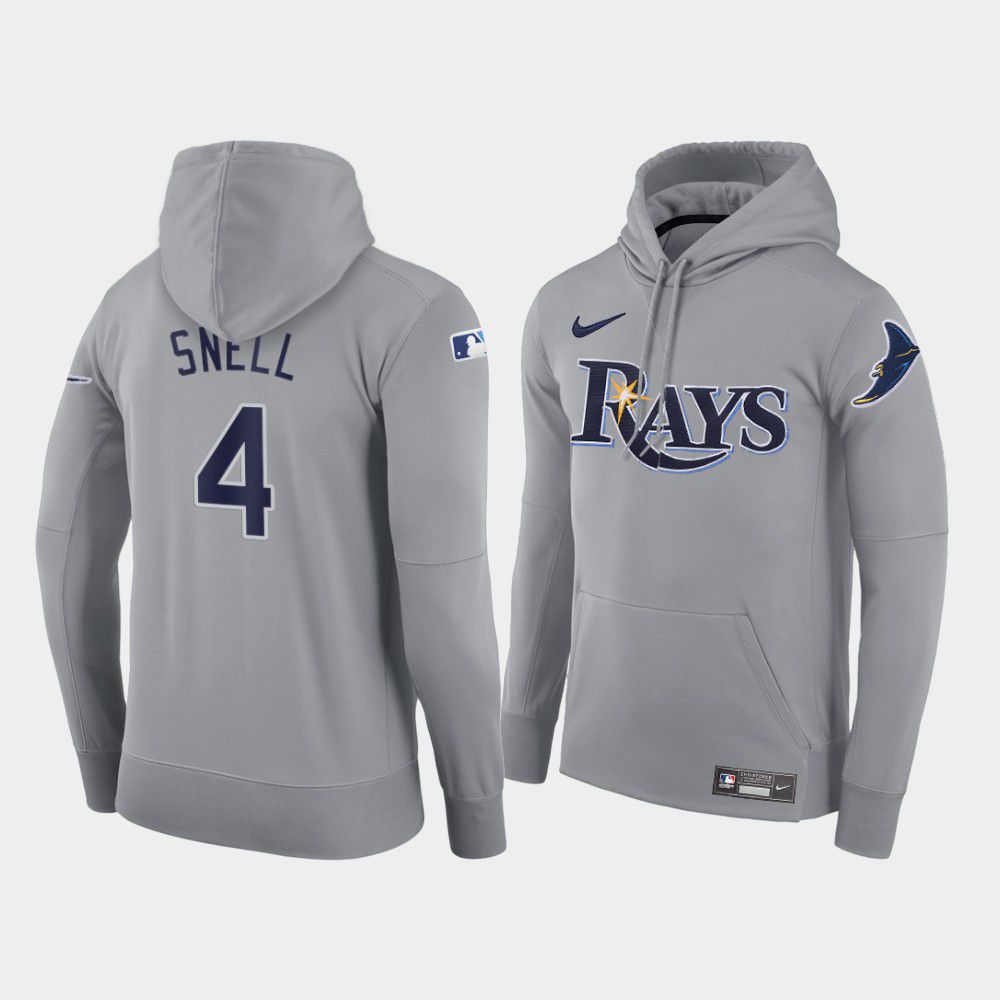 Cheap Men Tampa Bay Rays 4 Snell gray road hoodie 2021 MLB Nike Jerseys